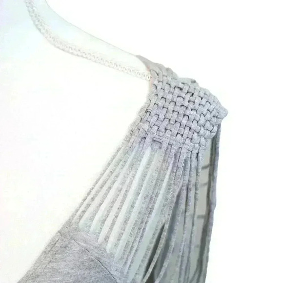 Armani Exchange Ripped Shredder Shoulder Gray Short Sleeve T-Shirt Size Small - Picture 2 of 8